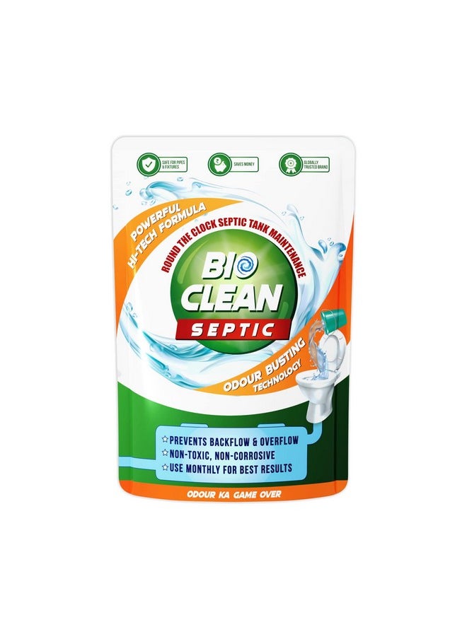 Organica Bioclean Septic Tank Cleaner Powder |Reduces Sludge Build-Up| Odour Removing Effective Bacteria| Septic Tank Cleaner Bacteria Powder Prevents Backflow & Overflow |Eco-Friendly|1 Pack (250 Gm)  - Image 1