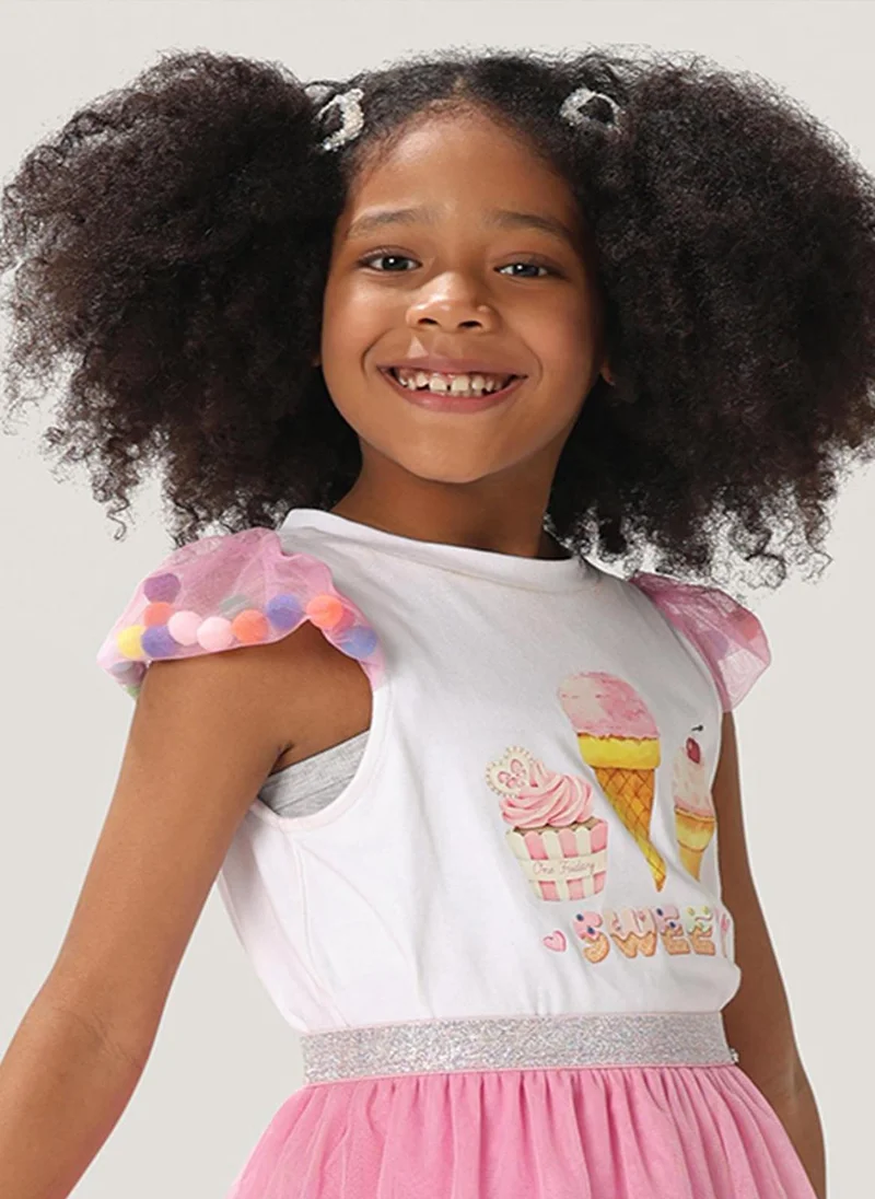 One Friday One Friday Kids Girls White Candy Top