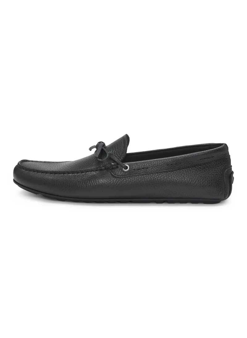 بوس Grained-leather moccasins with driver sole