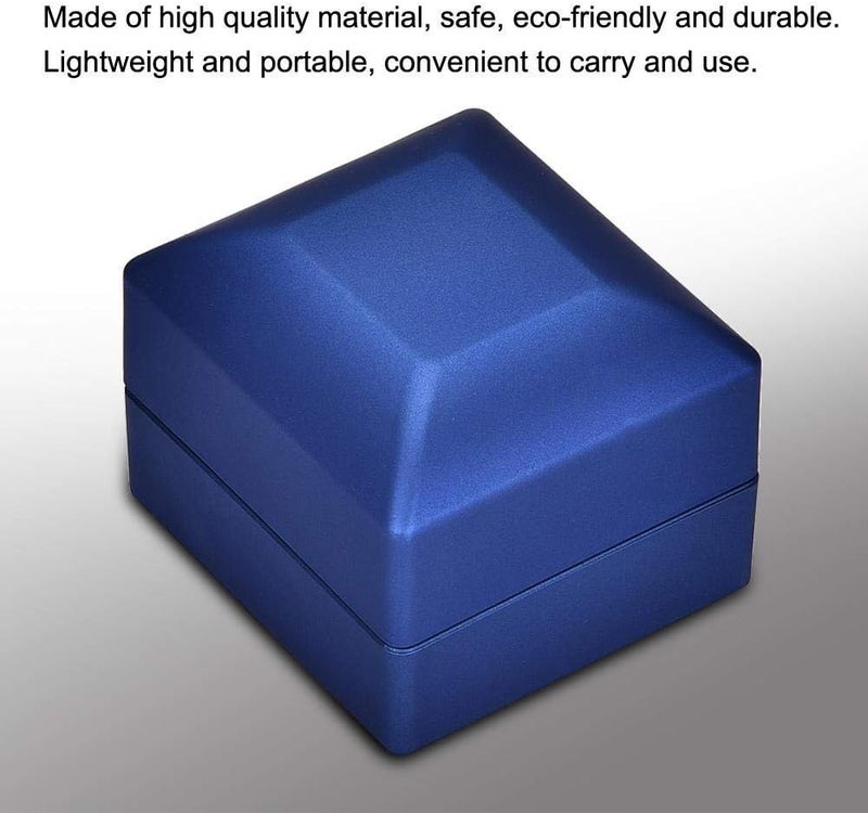 woobles Ring Box, LED Jewelry Gift Box Case Ring Box, Jewelry Box, Wedding Ring Box/Container, Jewelry Pendant Holder Storage Box With with Light, LED Lighted up Storage Holder Display Case(blue) - Image 4