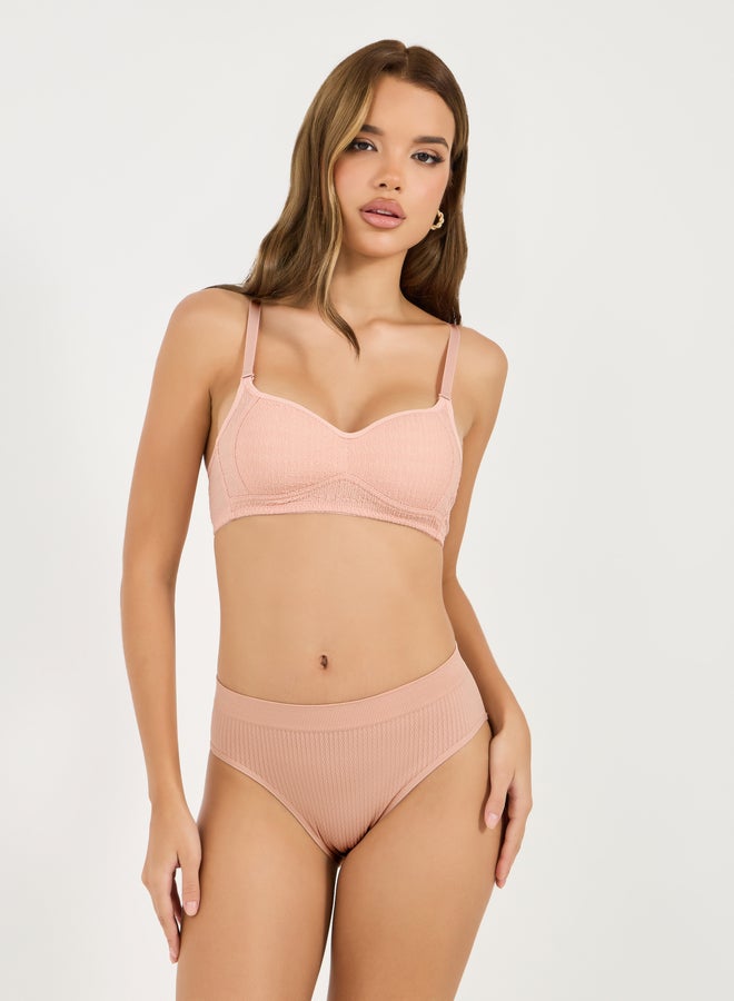 Styli Pack of 2 - Padded Non Wired Textured Comfort Bra  - Image 4