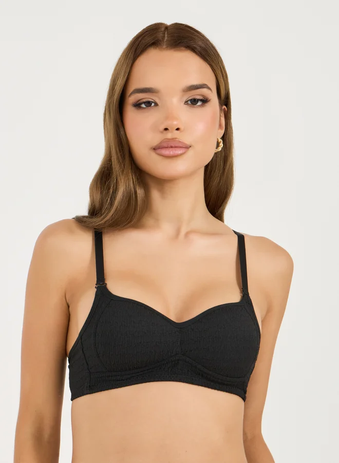 Styli Pack of 2 - Padded Non Wired Textured Comfort Bra