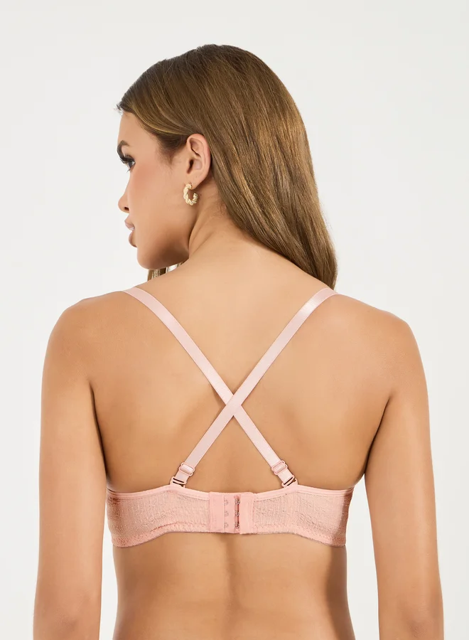 Styli Pack of 2 - Padded Non Wired Textured Comfort Bra