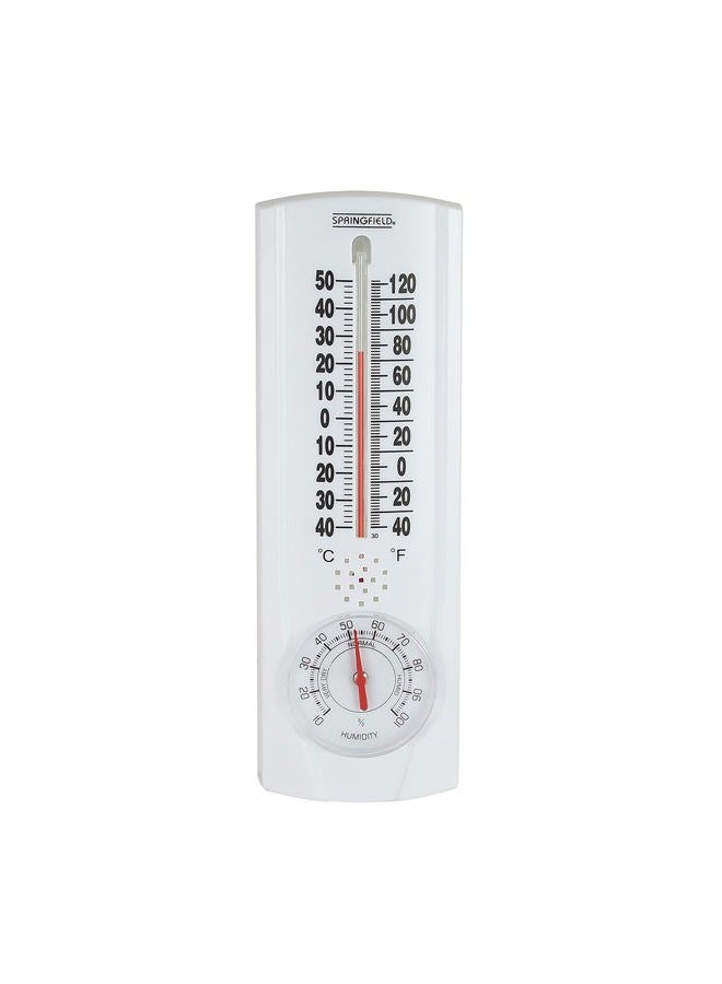 Springfield Vertical Thermometer and Hygrometer, Indoor Outdoor Thermometer, Wireless Humidity Meter for Patio, Garden, or Nursery areas (9.125-Inch) - Image 1
