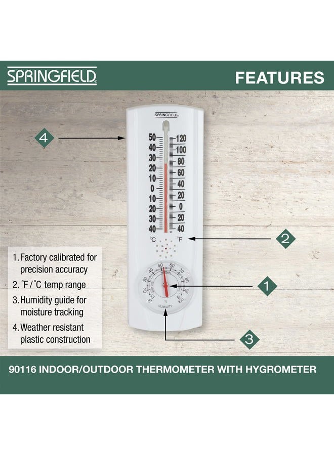 Springfield Vertical Thermometer and Hygrometer, Indoor Outdoor Thermometer, Wireless Humidity Meter for Patio, Garden, or Nursery areas (9.125-Inch) - Image 3