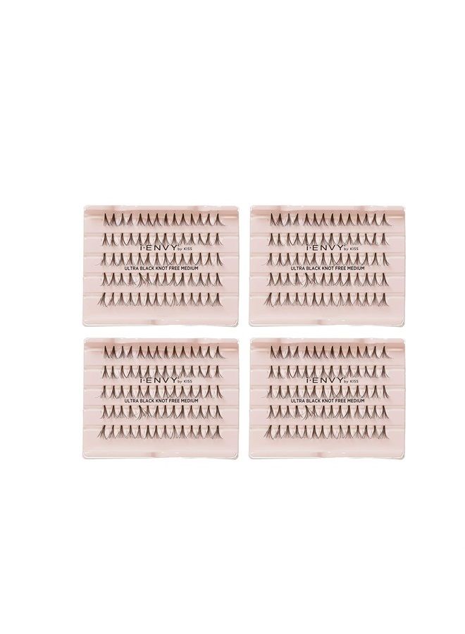 KISS iENVY by KISS Ultra Black Knot Free Individual Lashes 4 Tray 280 Lashes (Medium)  - Image 3