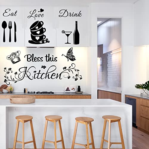 Casa Decor Bless This Kitchen Wall Stickers - Vinyl DIY Art Peel and Stick Wall Decals for Home Office School Coffee - Image 2