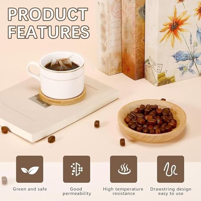 ريحني أكياس شاي فارغة لأوراق الشاي السائبة، أكياس فلتر شاي صغيرة للاستخدام مرة واحدة مع رباط، قماش قابل للتعبئة، أكياس شاي فارغة DIY للشاي السائب، قهوة، أعشاب، توابل، 100 قطعة - Image 5