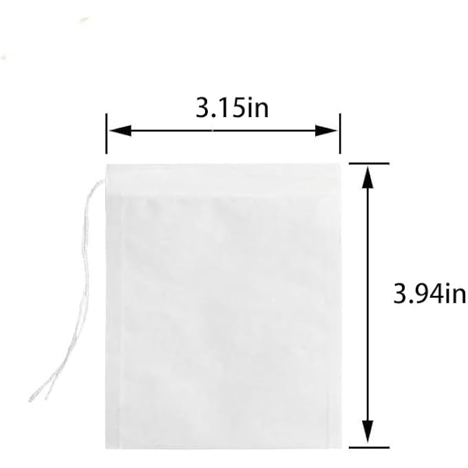 ريحني أكياس شاي فارغة لأوراق الشاي السائبة، أكياس فلتر شاي صغيرة للاستخدام مرة واحدة مع رباط، قماش قابل للتعبئة، أكياس شاي فارغة DIY للشاي السائب، قهوة، أعشاب، توابل، 100 قطعة - Image 2