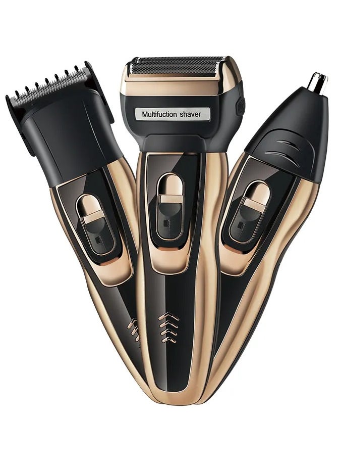 Generic 3-In-1 Rechargable Trimmer Black/Gold 15cm  - Image 1