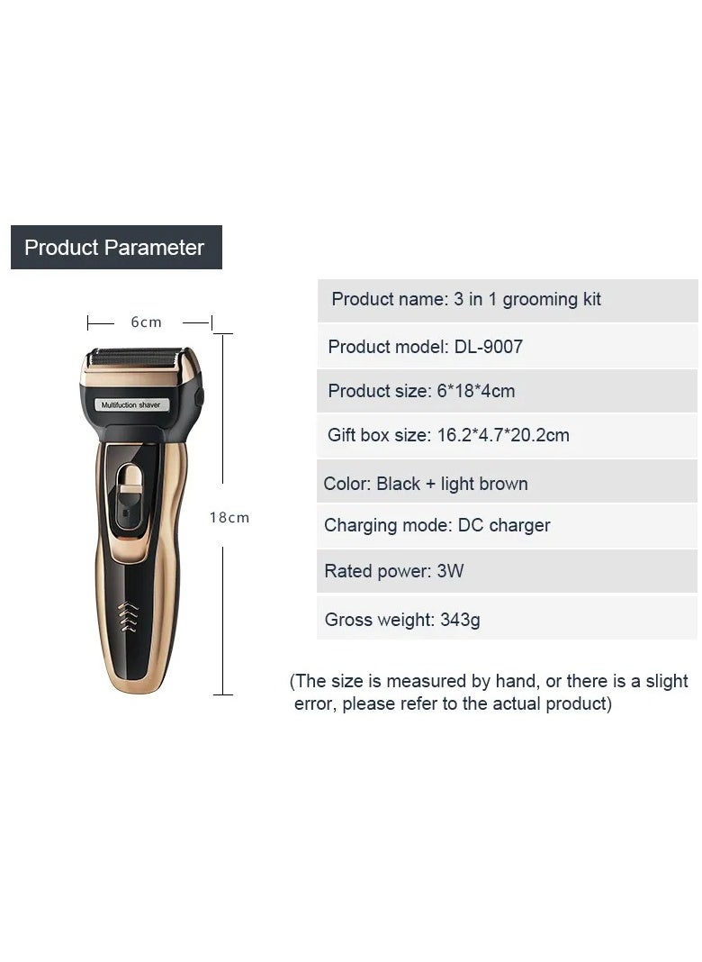 Generic 3-In-1 Rechargable Trimmer Black/Gold 15cm  - Image 3
