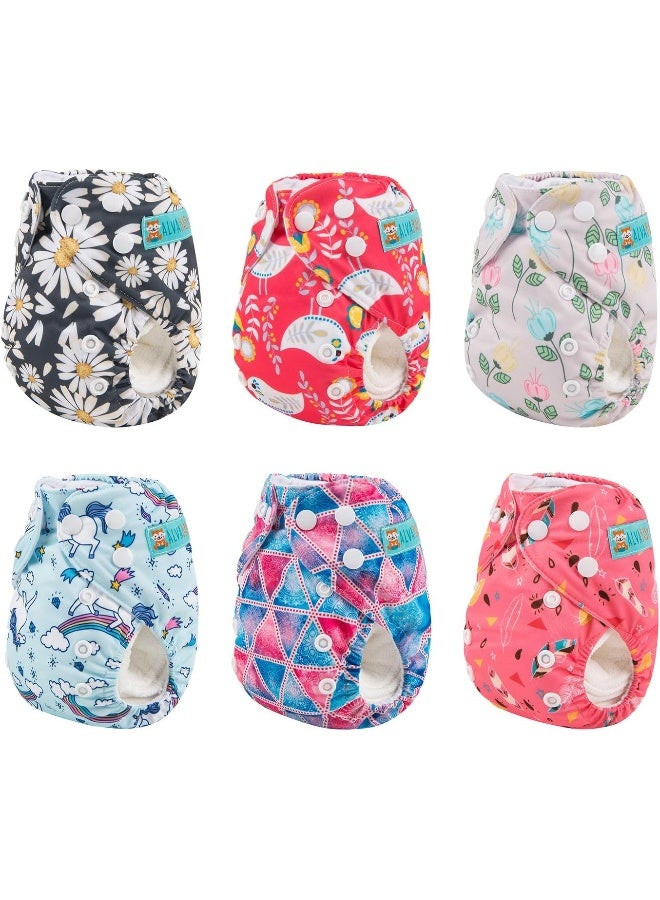 ALVABABY 6pcs with 12 Inserts Baby Cloth Diapers Pocket Newborn Diaper for Less Than 12pounds Baby Snaps Cloth Diapers Nappy - Image 2