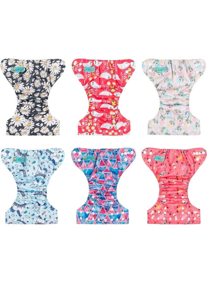 ALVABABY 6pcs with 12 Inserts Baby Cloth Diapers Pocket Newborn Diaper for Less Than 12pounds Baby Snaps Cloth Diapers Nappy - Image 3