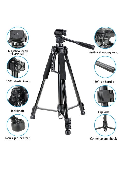 NP8840 Extendable 180 Degrees Tilt Handle Carbon Fiber Camera Tripod Phone Outdoor Live Selfie Camera Phone Floor , Stand for DSLR Camera