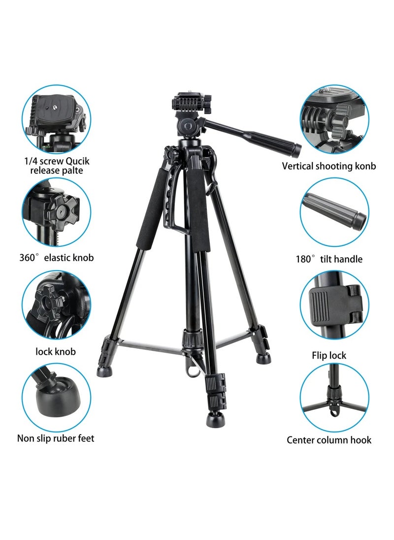 NeePho NP8840 Extendable 180 Degrees Tilt Handle Carbon Fiber Camera Tripod Phone Outdoor Live Selfie Camera Phone Floor , Stand for DSLR Camera  - Image 1