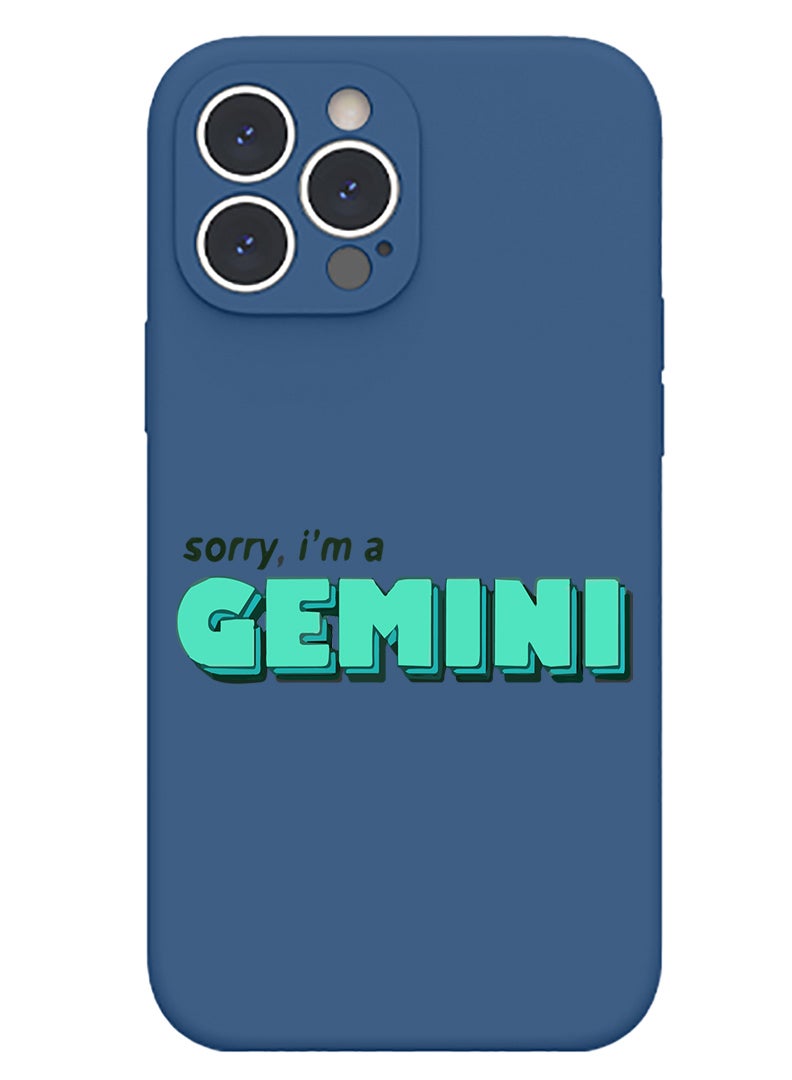 Theodor Protective Slim Fit Case Liquid Silicone Cover with Full Body Protection Anti-Scratch Shockproof Case For iPhone 12 Pro Max Blue  - Gemini - Image 1