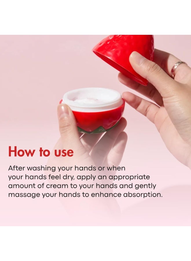 TONYMOLY كريم يد تويني مولي بالفراولة، هدايا عيد الحب، مرطب يد خفيف الوزن ومرطب مع مستخلص الفراولة وزبدة الشيا لجميع أنواع البشرة، 1.05 أونصة - Image 3