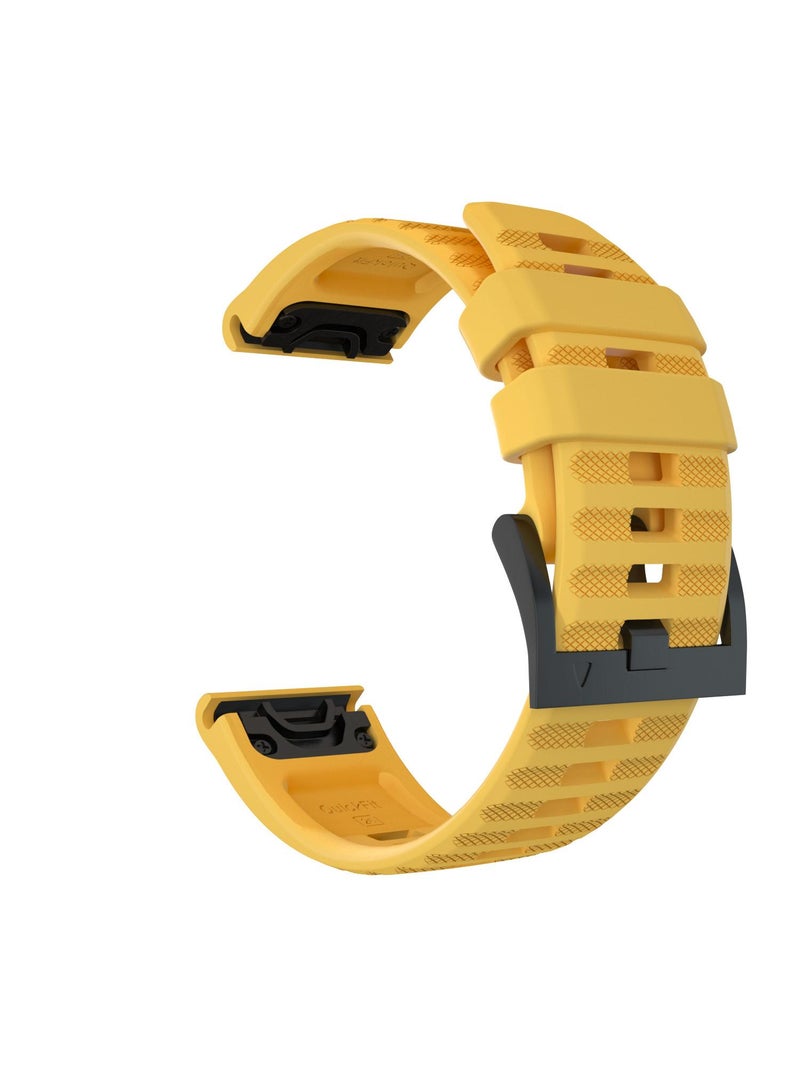 حزام سيليكون مناسب لجهاز Garmin Fenix7pro/6/Fenix7x/6x/7s 22mm أصفر فينيكس6 - Image 1