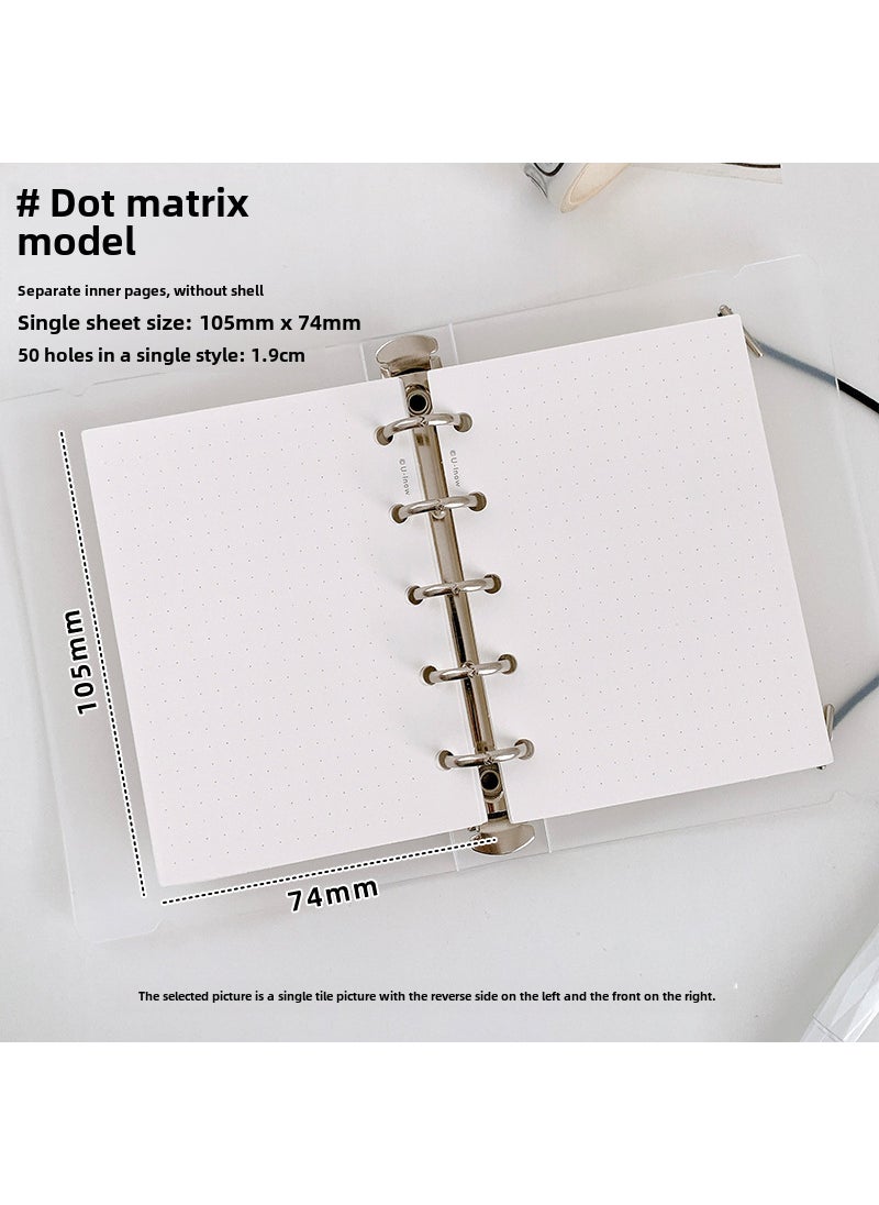 Generic Domestic Kumamoto Paper M5 A8 Grid Line Planner Refill 5-Hole Pages Dot matrix model 74*105mm (punched) 