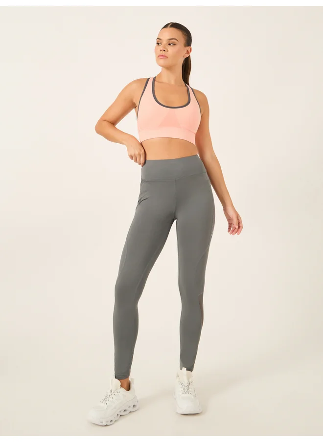 ستايلي Styli Active Contrast Trim Scoop Neck Sports Bra