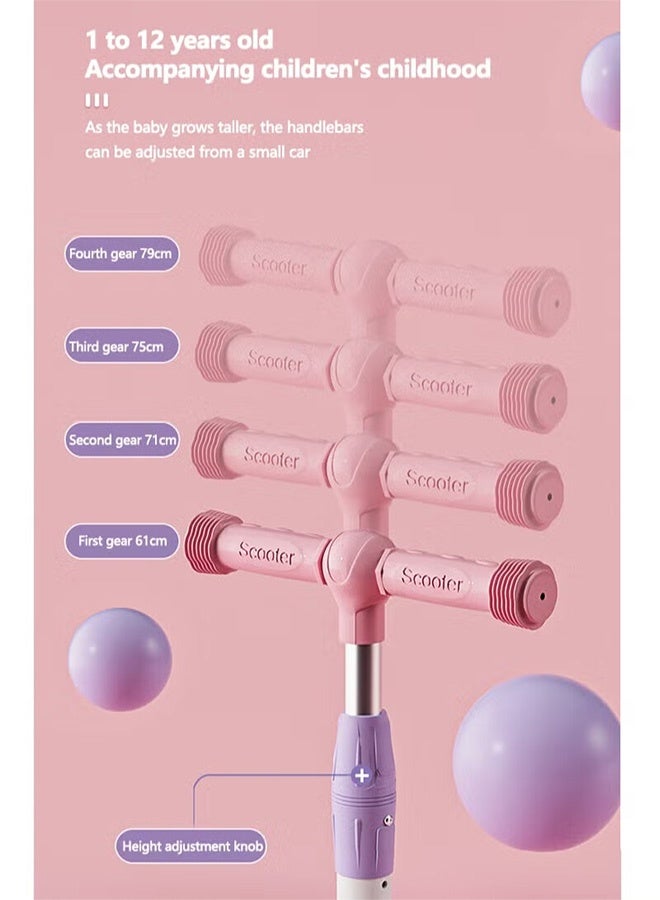 JOUDIYA Children's Scooter Can Sit And Ride Led Light Flashing Wheel Adjustable Height Foldable Scooter Outdoor Activities For Boys Girls - Image 3