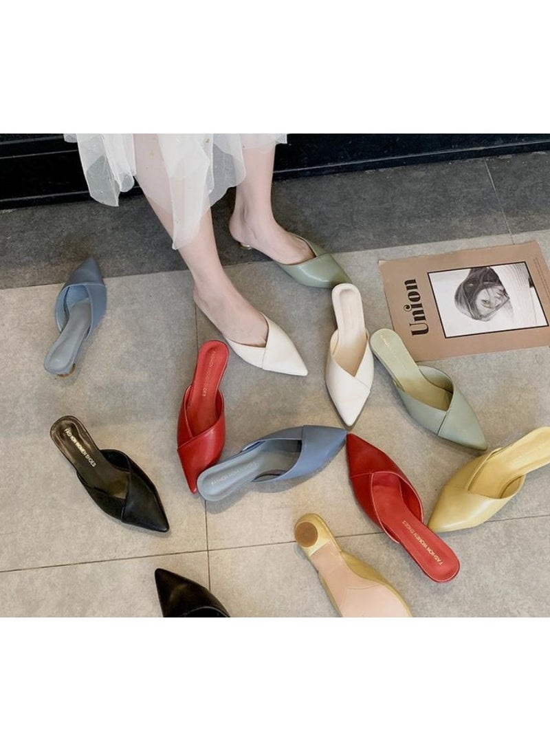 Nariele حذاء فردي للنساء بكعب سميك أحذية متعددة الاستخدامات - Image 4