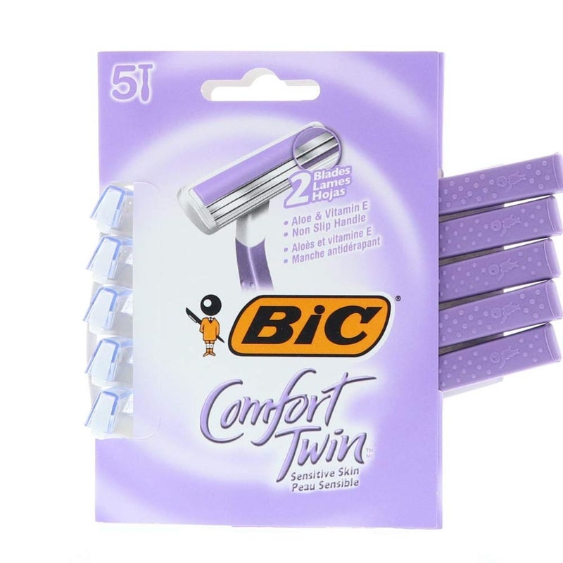 Bic Comfort Twin Shavers Sensitive Skin 5 Each