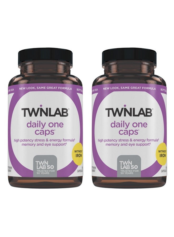 Twinlab Daily One Caps Without Iron - Nutritional Supplement with Zinc, B Vitamins, Magnesium, and More - 60 Capsules - 2 Pack - Image 1