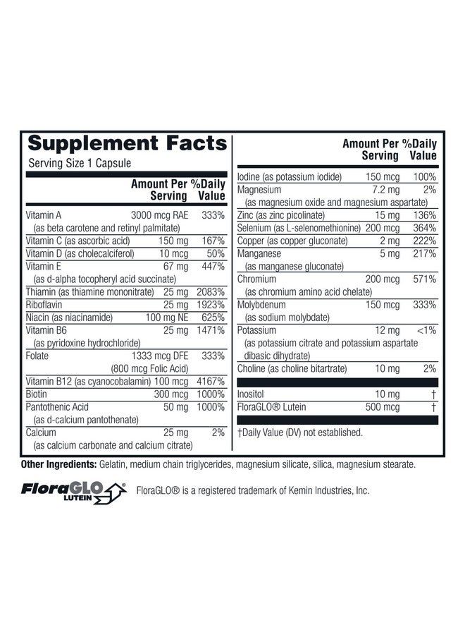 Twinlab Daily One Caps Without Iron - Nutritional Supplement with Zinc, B Vitamins, Magnesium, and More - 60 Capsules - 2 Pack - Image 2