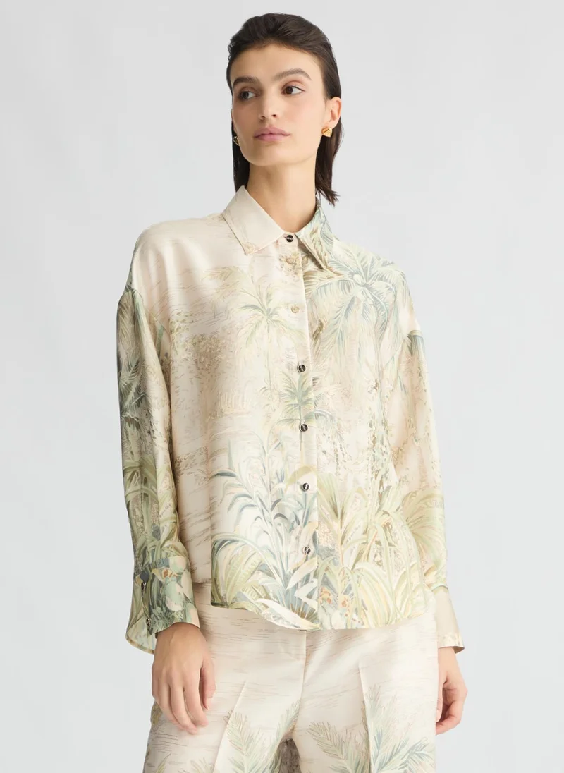 ليو جو Tropical-print shirt