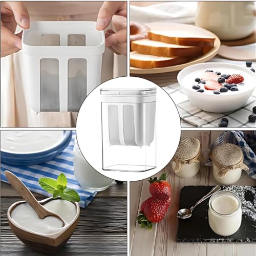 Blase enterprise 1100ML Greek Yogurt & Curd Maker/Fine Mesh Strainer with Lid/Home Essentials/Hung Curd/Perfect for Homemade Yogurt/Whey Separator/Curd/Cheese & More 10.5x10.5x18.5 Cm - Image 3