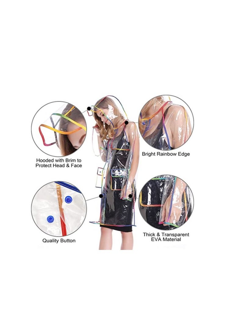 SYOSI - Raincoat Rain Poncho for Adults Transparent Raincoat for Women Rain Ponchos for Adult Waterproof Rain Jackets Reusable Raincoat EVA Jacket Packable Raincoat for Family Emergency Travel 1 Pack - Image 1