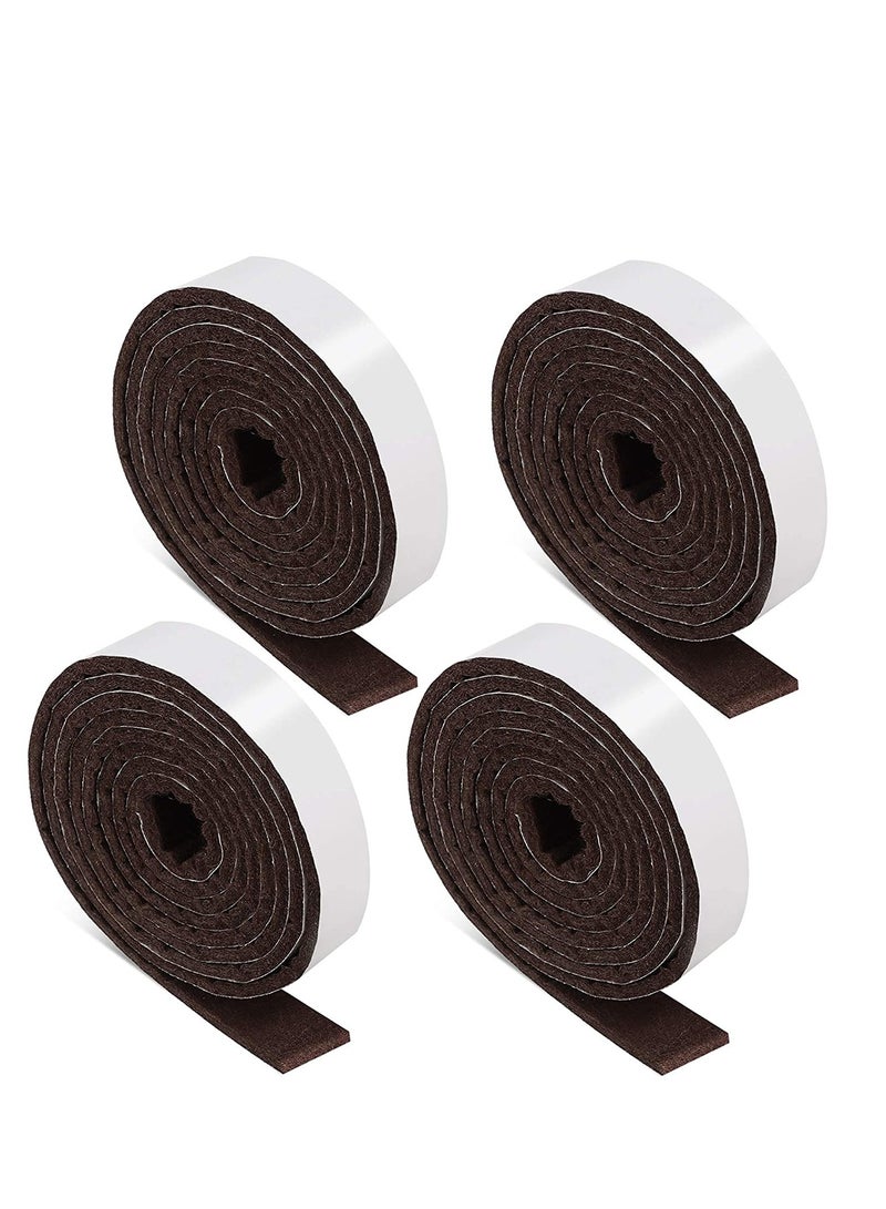 SOLARAE Self Stick Heavy Duty Felt Strips Self Adhesive Felt Tapes Polyester Felt Strip Rolls for Protecting Furniture and Freedom DIY Adhesive (4, Brown)1/2 x 60 Inch - Image 1