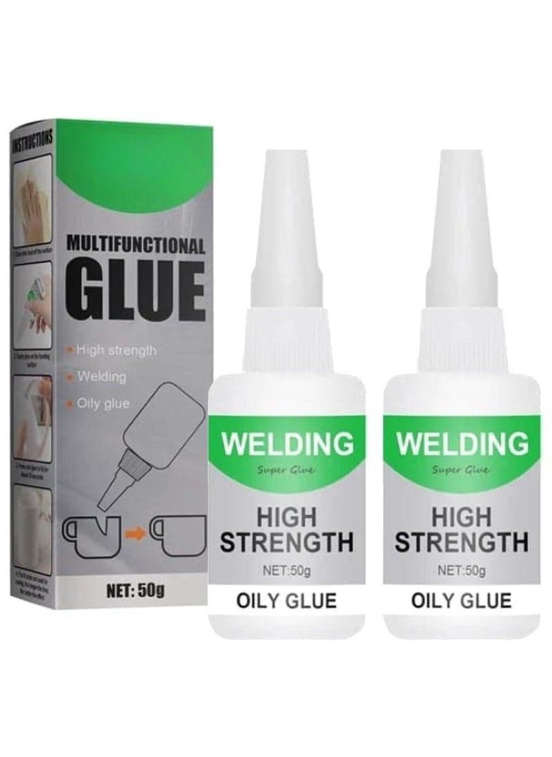 SYOSI SYOSI 2 Pcs Welding High-Strength Oily Glues, Multifunctional Powerful Universal Glue, Clear Oily Glue for Metal, Plastic, Wood, Ceramics, Leather, Glass (50 Grams/Bottle)  - Image 1