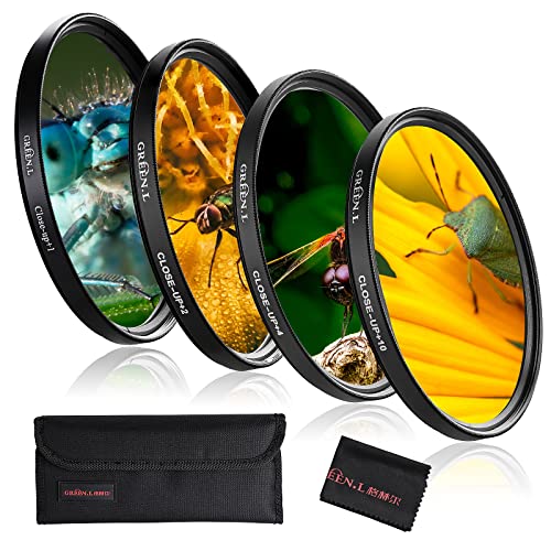 GREEN.L 82mm Close-up Filter Set(+1,+2,+4,+10), Professional Macro Filter for Camera Lens - Image 1
