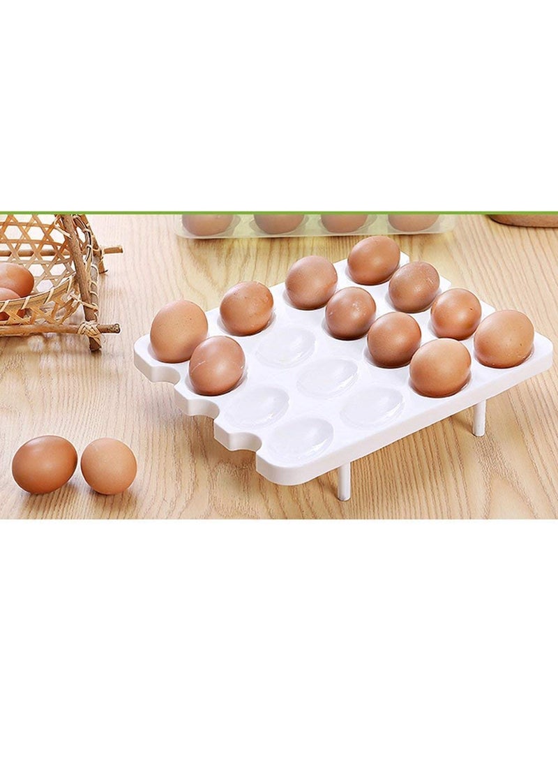Brajin Brajin Double Layer All in One Egg Storage BoxFood Storage BoxVegetable Storage Basket32 Grid Egg Holder with Tray Plastic Carrier CasesDouble Layer Egg BoxMultiColor  - Image 3