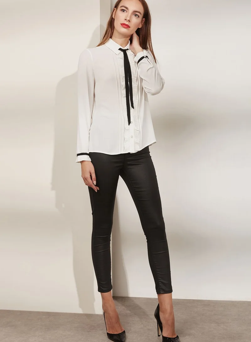 Ted Baker Tie Neck Frill Shirt