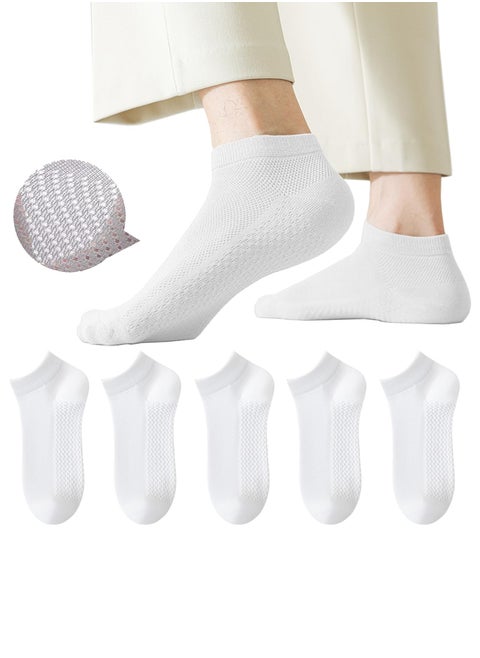 Men's Breathable Mesh Cotton Socks - 5 Pairs, Lightweight and Comfortable for Spring, Summer, and Fall