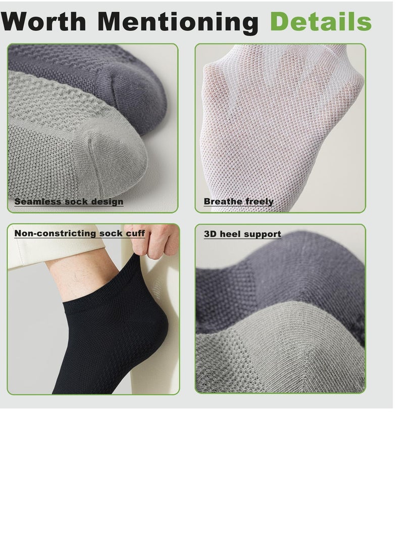 Men's Breathable Mesh Cotton Socks - 5 Pairs, Lightweight and Comfortable for Spring, Summer, and Fall