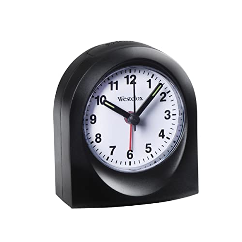 Westclox Quartz Alarm Clock for Adults, Compact & Reliable with Loud Alarm, Easy-to-Read Dial, Battery Operated – Black (3.08"W x 3.55"H) - Image 3