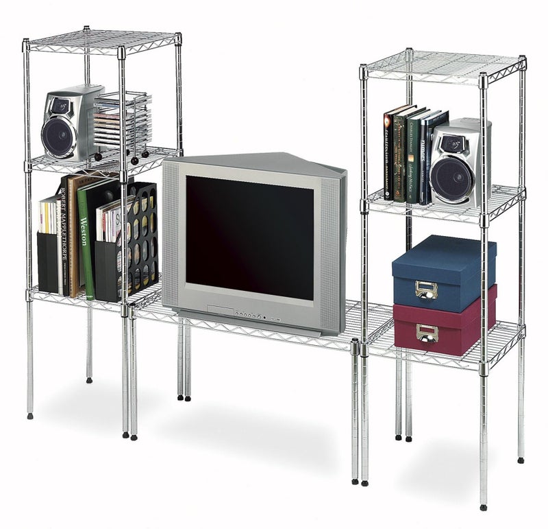Whitmor 1 Tier Supreme Stacking Shelving Unit, Wire Metal Home Storage Organizer, 15" L x 14" W x 15" H, Chrome - Image 2