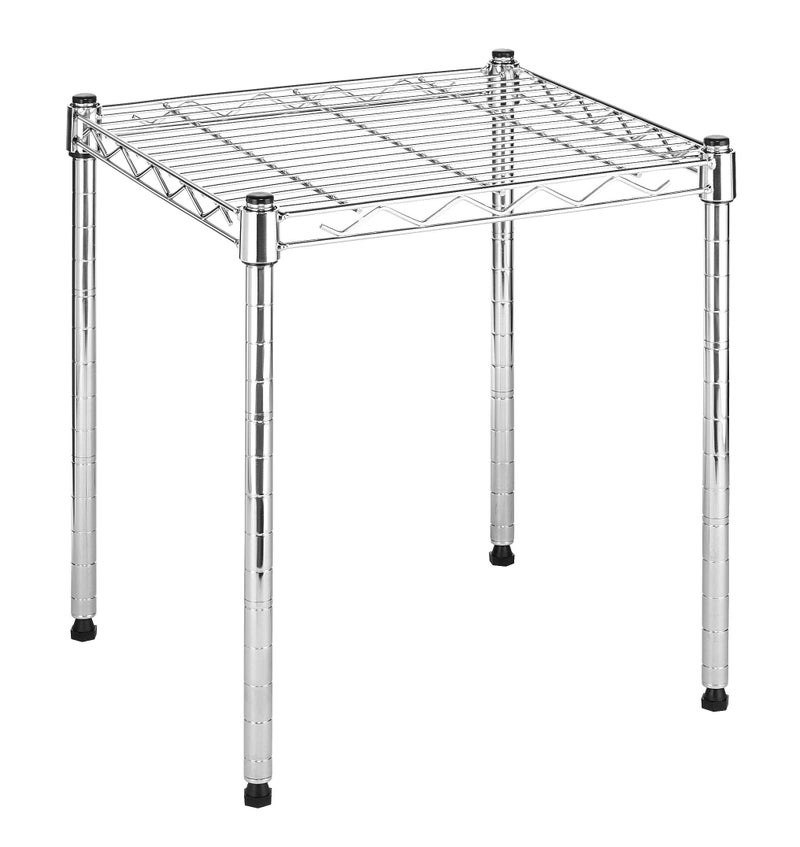 Whitmor 1 Tier Supreme Stacking Shelving Unit, Wire Metal Home Storage Organizer, 15" L x 14" W x 15" H, Chrome - Image 1