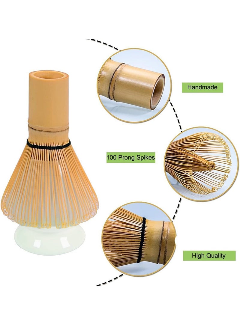 8 Piece Matcha Whisk Set Bamboo Matcha Tools with Matcha Bowl Tea Sifter Whisk Holder Scoop Matcha Tea Making Kit  - Image 4