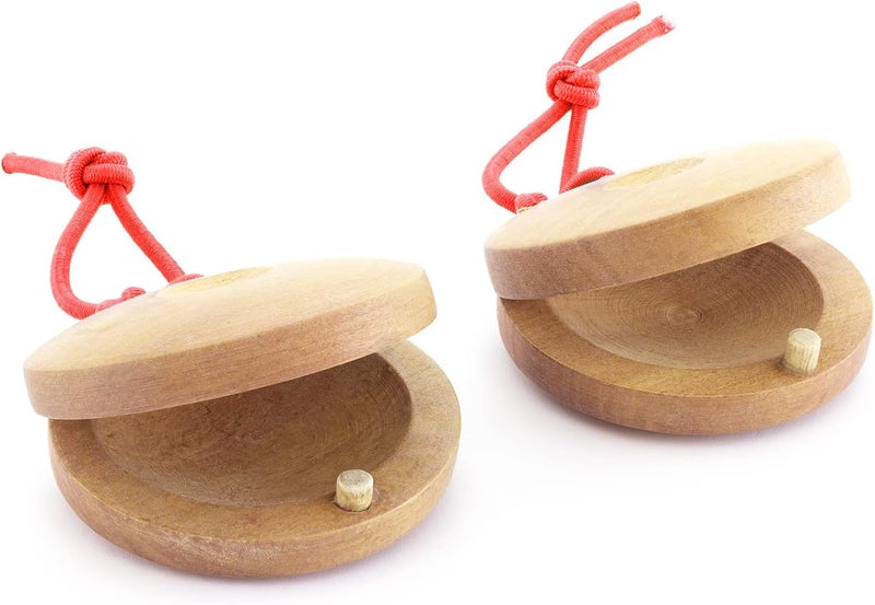 TIGER CAS14-NT Wooden Castanets - Finger Clackers Clappers - Two Pairs (4 Shells) - Image 1
