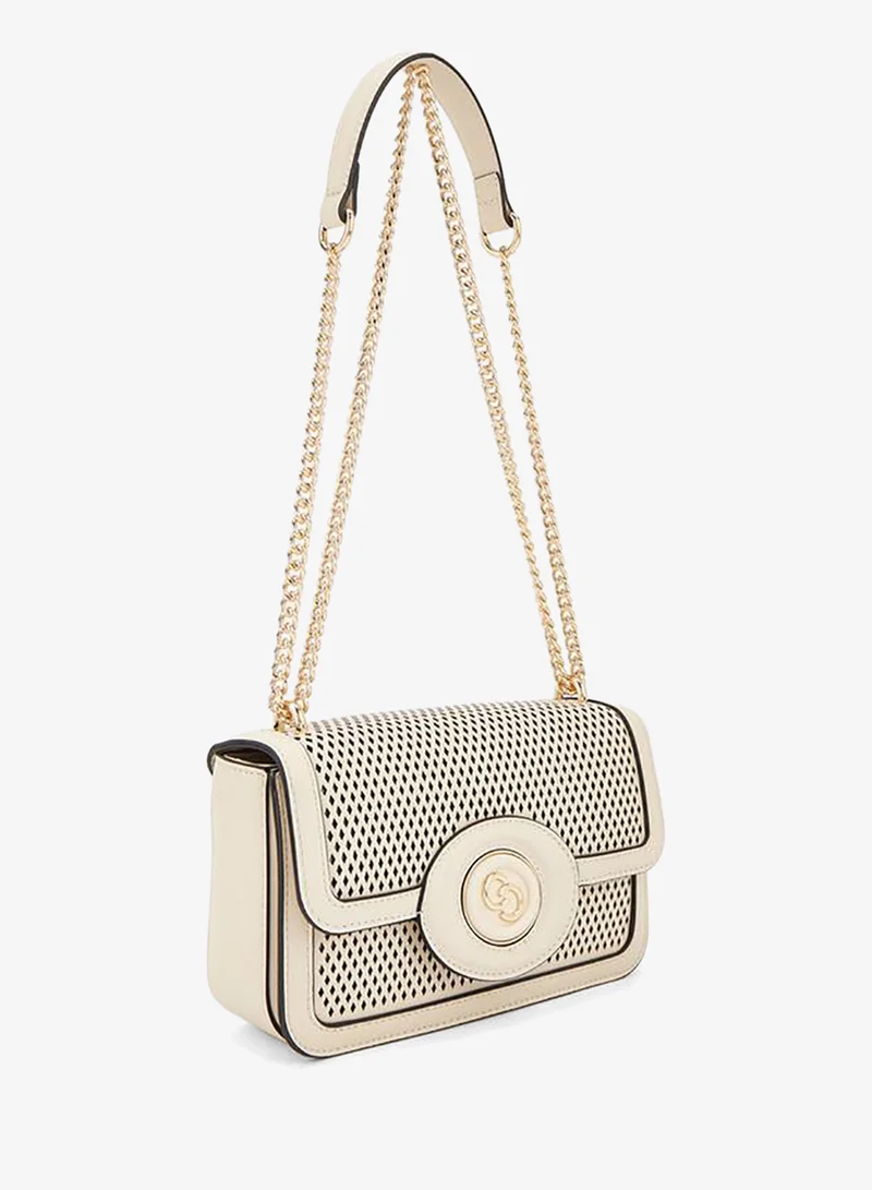 Celeste IVORY Textured Crossbody Bag With Chain Strap for Women | Best Price UAE