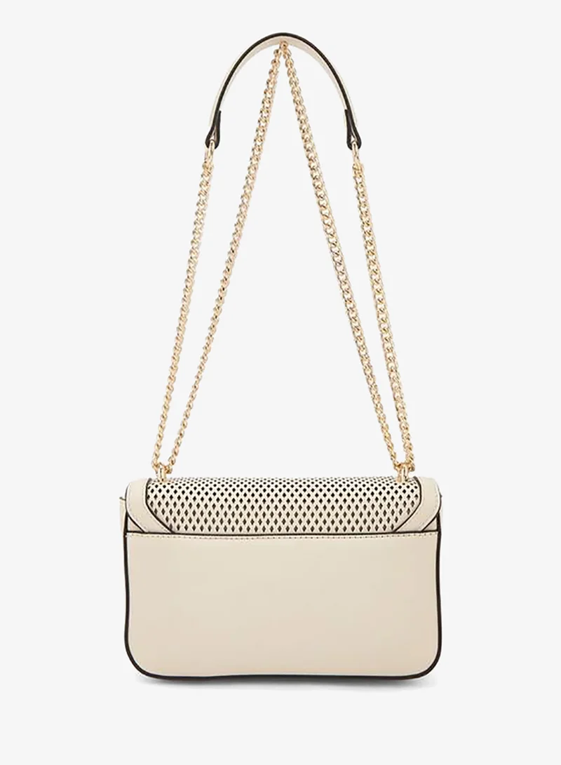 Celeste IVORY Textured Crossbody Bag With Chain Strap for Women | Best Price UAE