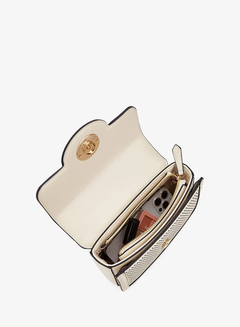 Celeste IVORY Textured Crossbody Bag With Chain Strap for Women | Best Price UAE