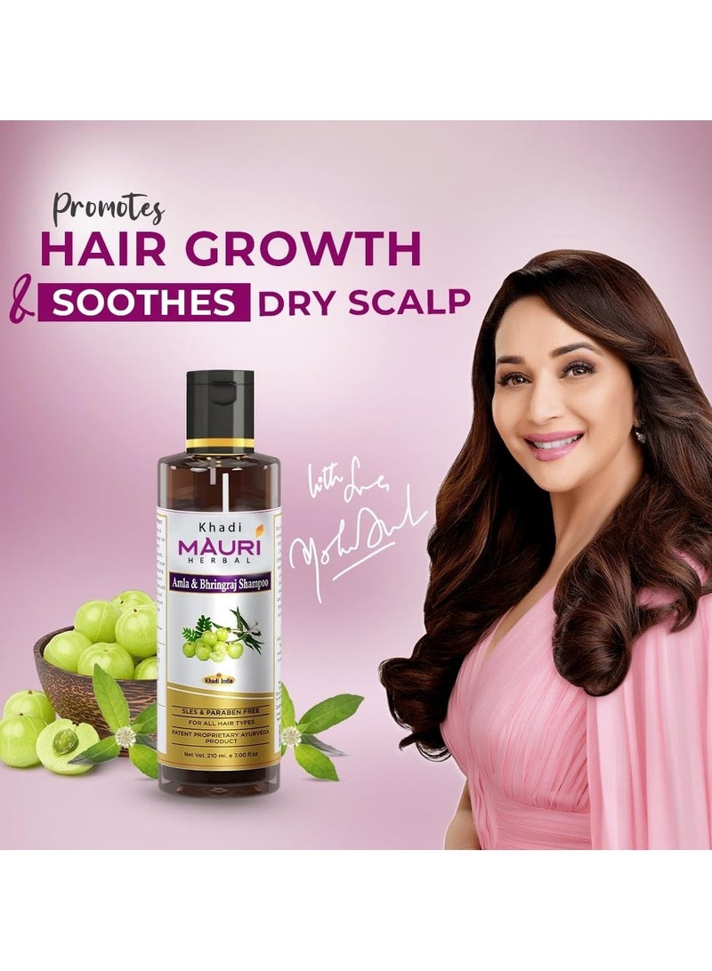 Khadi MAURI Amla Bhringraj Shampoo, Brown, 210 ml - Image 4