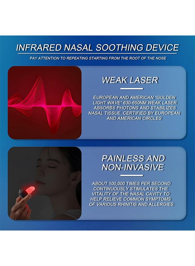 Ocean Rhinitis Laser, Infrared Ray Nasal Therapy Device, Rechargeable Nasal Soothing Device, Physiotherapy Nose Device, Runny Sneeze Treatment Machine, for Relief of Nose Discomfort and Nasal Congestion - Image 2