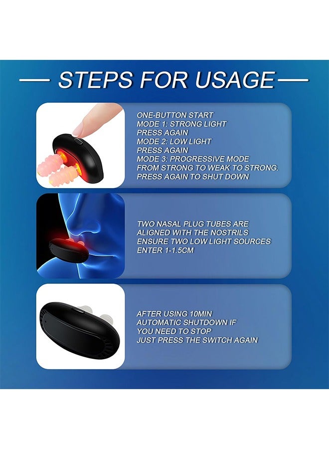 Ocean Rhinitis Laser, Infrared Ray Nasal Therapy Device, Rechargeable Nasal Soothing Device, Physiotherapy Nose Device, Runny Sneeze Treatment Machine, for Relief of Nose Discomfort and Nasal Congestion - Image 3